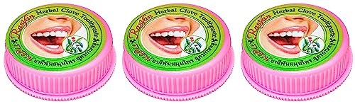 3 Pcs. of ISME Rasyan Concentrated Herbal Clove Toothpaste. Tooth Whitening and Refreshing. Imported from Thailand.