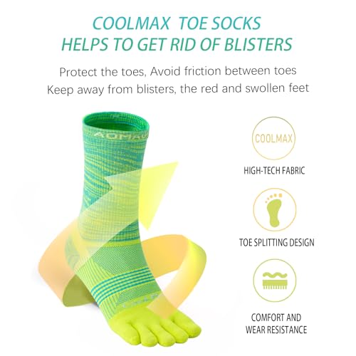 likloks Crew Toe Socks for Women Men - Athletic Running Hiking Socks with Toes - Comfortable Soft Breathable2