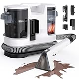 Lubluelu Hot & Cold Water Upholstery Cleaner, 18KPa Carpet & Fabric Stain Remover, 2-in-1 Upgraded Cleaning System, Spray Brush & Vacuum Functions, Dual Large Water Tanks