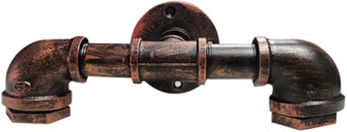 Miniatura 6 de Industrial Steampunk Water Pipe Wall Light Vintage Metal Sconce E26E27 Base Farmhouse Lighting for Bedroom Living Room Bar Vanity(Red Rust)