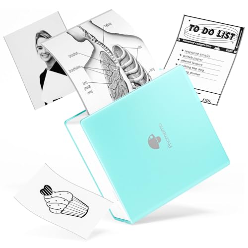 Phomemo M02 Mini Printer Pocket Sticker Printer, 203dpi mini Thermal Printer for Phone, Small Bluetooth Wireless Picture Photo Printer, Work with Phone & Tablet, Green
