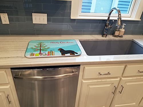 Alfombrillas para secar platos de cocina estampadas con motivos navideños de perros 4