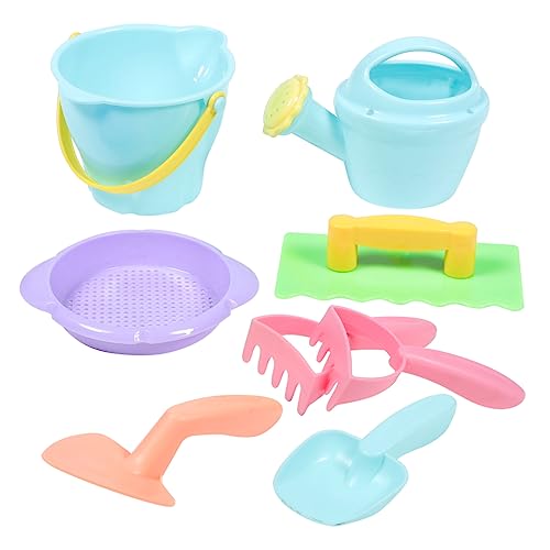 SUPVOX 1 Set Beach Sand Digging Plaything for Boys Includes Bucket Shovels Rake Watering Can and More for Outdoor Park Random Color