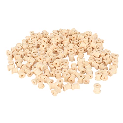 Akozon Cierre de Madera de 200 por Ciento en Carretes de Madera Pulida sin Terminar para Enhebrar y Decoración de Bricolaje