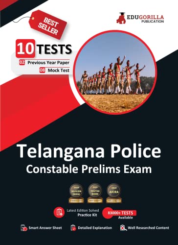 Telangana Police Constable Prelims Exam 2023 - 8 Mock Tests and 2 Previous Year Papers (2000 Solved Practice Questions) with Free Access To Online Tests cover
