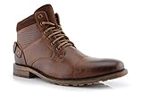 Polar Fox Christopher MPX806057 Mens Casual Work Lace Up Classic Motorcycle Combat Boots (8.5, Brown)