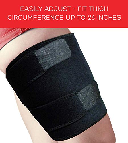 Adjustable Thigh Brace Support, Quadriceps Support And Thigh Wraps For Men And Women. Unisex Breathable Neoprene Non-Slip Hamstring Compression Sleeve #TOP2