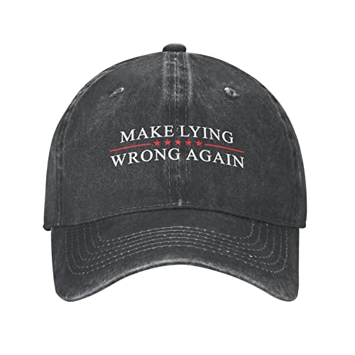 BIRDBATH Make Lying Wrong Again Hat for Men Baseball Cap Adjustable Hat Black