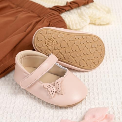 Image of Meckior Infant Baby Girl Sandals Soft Non-Slip Rubber Sole Handmade Princess Wedding Dress Shoes Toddler First Walkers