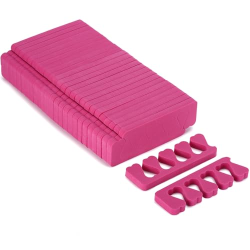 Toe Separators Set - 52 Pieces Premium Pedicure Tool, Spa Party Salon Polishing Separator (Hotpink)