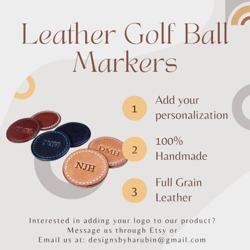 Generic Handmade Leather Golf Ball Markers With Free Personalization thumb #2