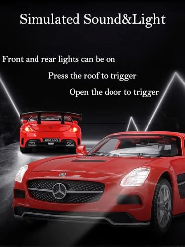 Image of 1:32 Benz SLS AMG Scale Model Car - Exclusive Alloy Metal Pull Back Die Cast Car Toy with Openable Doors, Light & Music - Best Gifts for Kids【Colors as Per Stock】