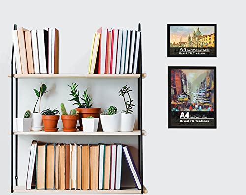 Black A4 Picture Frame - Freestanding And Wall Mounted Photo Frame For Pictures Posters & Certificates - 13 X 8 Inches A4 Frame Size Compact Picture Frames #TOP4