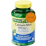 Spring Calcium Plus Vitamin D3 150 Mini Softgels | Calcium Supplement | Easier to Swallow | CaIcium 600 mg with Vitamin d3 | 150 Mini Softgels + Better Idea Sticker with Full Guide Access