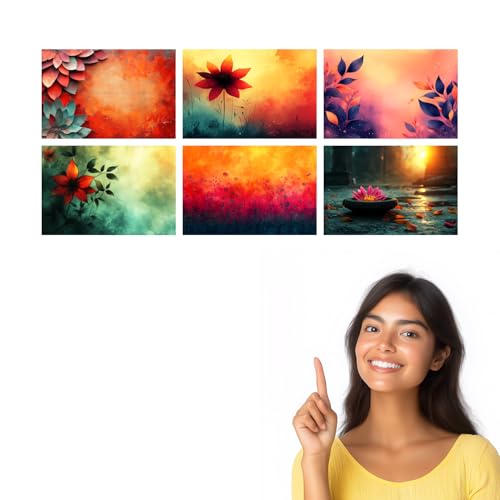 Image of SiddArtify Floral Wall Art Prints Set - Abstract Botanical Poster Decor for Living Room Bedroom Office - 12x18 inch Board Pack of 6