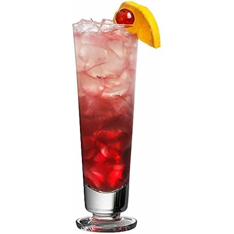 Sling Cocktail Glass 33cl - Single - Tall Long Drink Glass on a Foot - Hand Made Cover
