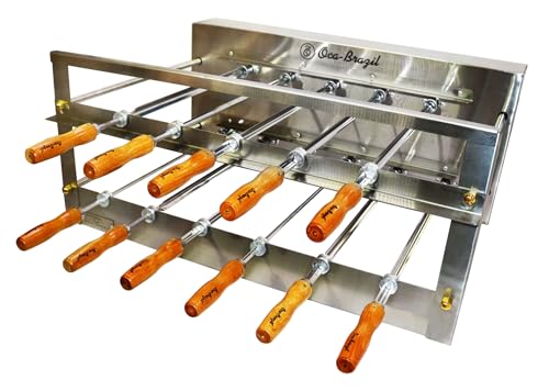 Brazilian BBQ Charcoal Grill - 11 Skewers - Rotisserie System - Oca-Brazil
