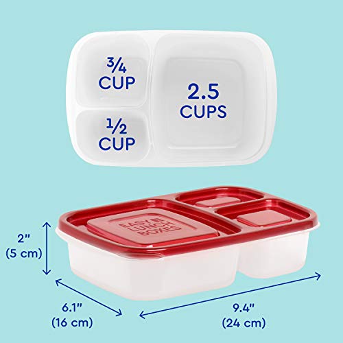Easylunchboxes® - Bento Lunch Boxes - Reusable 3-Compartment Food Containers For School, Work, And Travel, Set Of 4, Classic #TOP6