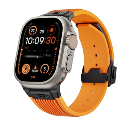 Bracelet caoutchouc Apple Watch Ultra 2 pour le sport et l'océan