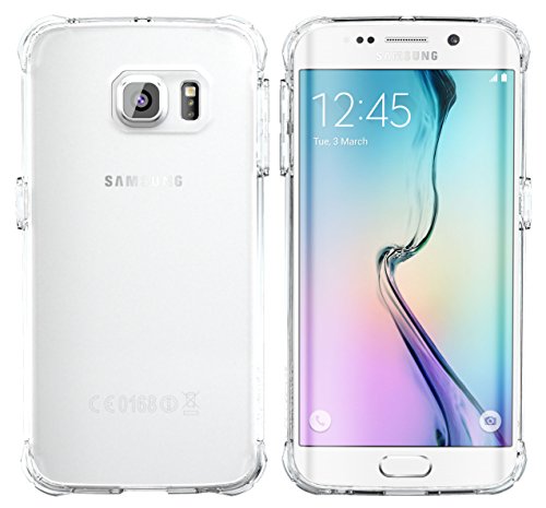 Galaxy S6 Edge Case, Samsung Galaxy S6 Edge Case, rooCASE Plexis Clear Back Protective Hybrid Ultra Sllim Fit Thin Case for Samsung Galaxy S6 Edge, Clear