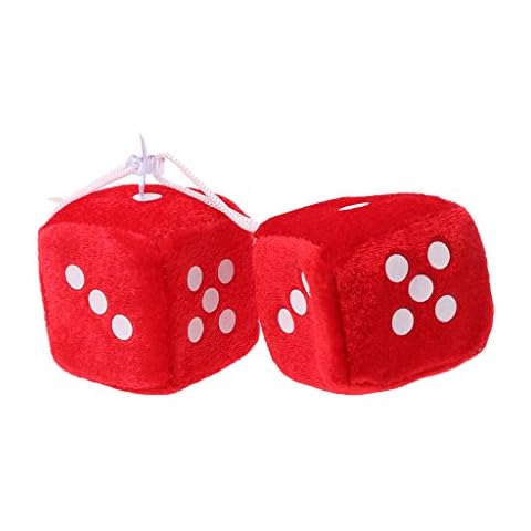 Oilmal Fuzzy Dice Dots Rear View Mirror Hangers, 1 Pair Fuzzy Dice Dots Rear View Mirror Hanger Decoration Car Styling Accessorie Cover