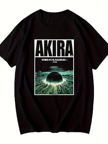 [Wnicek] t�V���c �� �w�r�[�E�F�C�g t�V���c AKIRA�莆 ��100 ��100% �v�����g ������� �N�Z�ɂȂ锧�G�� �r�b�O�V���G�b�g �W�� �X�g���[�g ���풅 �o�R (black,M)