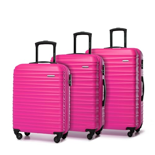 WITTCHEN GROOVE Line | Set med 3 väskor | Resväskor Hårt bagage med ABS-hölje | Nummerlås, teleskophandtag | 4 länkhjul |...