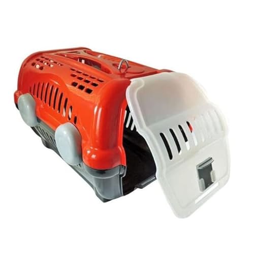 Furacão Pet Luxo Caixa de Transporte, Vermelho/Cinza, 1