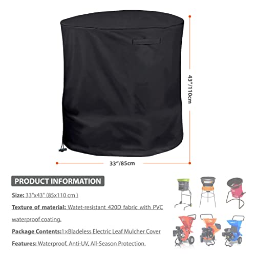 Aaaspark Waterproof Heavy-Duty Wood Chipper Shredder Mulcher Cover For Wood Chipper Shredder Mulcher And Leaf Mulcher(33"X45"),Black #TOP1