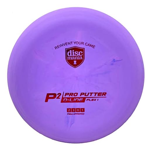 Discmania D-line P2 Flex 1 Disc Golf Putter 173-176g – Flex 1 Plastic, Softer Grippier Disc Golf Putter (Colors May Vary)