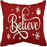 MdybF Kerstdecoraties 2 Pack Merry Christmas decoratieve kussensloop linnen sierkussensloop kerstdecoraties kussenhoes voor sofa stoel (kussen invoegen niet inbegrepen) -30 x 50 cm- Yz038-15