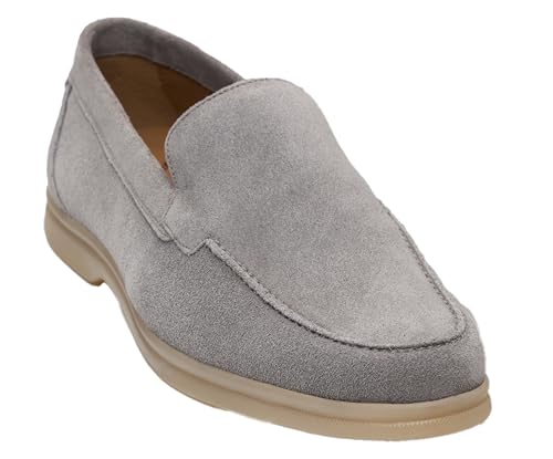 Men’s Suede Leather Slip-On Loafers - Business Smart Casual Moccasin-Style Shoes