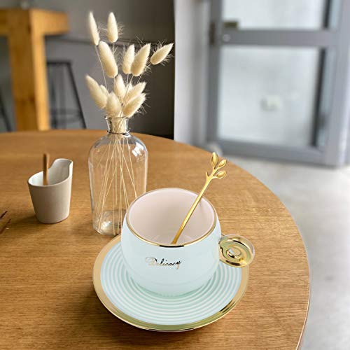 Hemoton 1 Set Theekop en Schotel Set Keramiek Beker Mok Drinkware Koffiebord Schotel Set Cadeau Voor Cafe Hotel Thuiskantoor (240 Ml) - Image 3