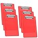 Acrimet Clipboard Memo Size 9 1/4" X 6 1/4" Low Profile Clip (Clear Red Color) (Pack - 6)