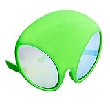 Sun-Staches Green Alien Glow in the Dark Mirror Sunglasses Costume Accessory, UV 400 Lenses, Alien Green Mask One Size Fits Most, 8"