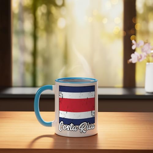 Taza Cerámica con Bandera de Costa Rica Azul/Blanca miniatura 3