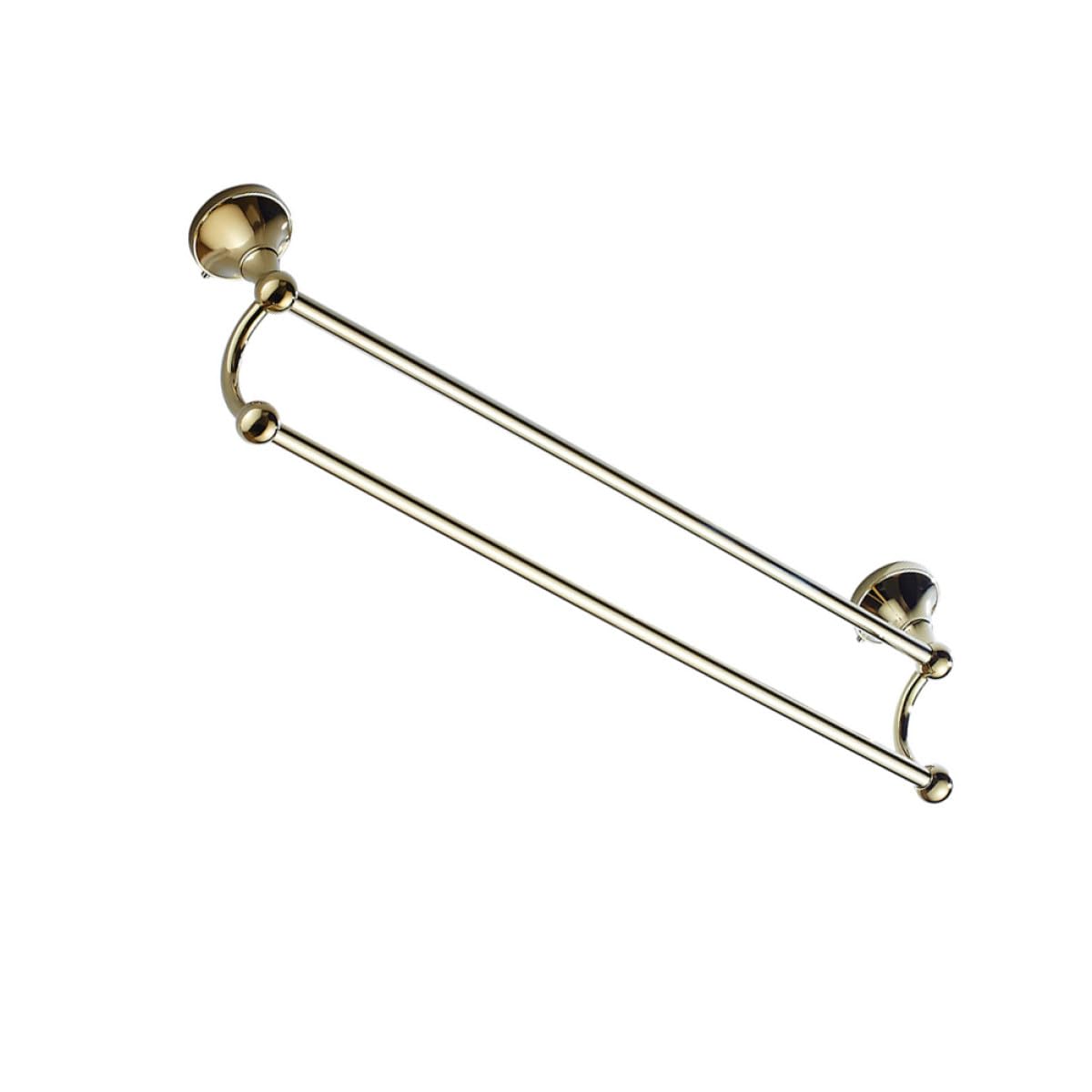 Porte-serviettes en laiton doré 55 cm à double barre moderne pour salle de bain