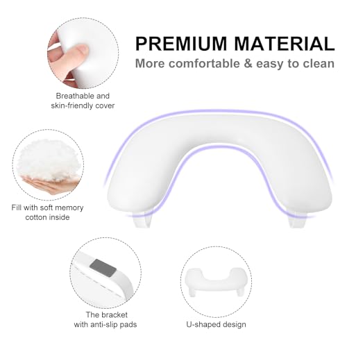 Descanso de braço para unhas tecnológicas, confortável em forma de U, almofada de descanso de mão pa