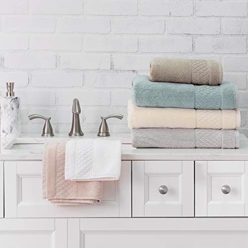 Welhome Hudson 100% Pure Organic Cotton 6 Piece Bath Linen Set | Flax Brown | Eco Friendly | Plush | Durable & Absorbent | Hotel & Spa Decorative Bathroom Towels Set | 2 Bath 2 Hand 2 Wash Towels #TOP7