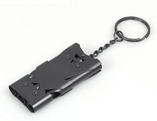 gofidin Silbato de doble tubo colgante llavero alto decibelio supervivencia al aire libre silbato de emergencia camping senderismo herramienta