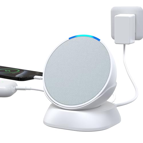 Soporte para pop con puerto de carga USB C/A – Soporte de carga Base de carga Compatible con Teléfono Móvil (Blanco)