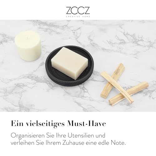 ZCCZ 4-teiliges Bad-Accessoires-Set Schwarz mit Seifenspender, Zahnbürstenhalter, Badbecher und Seifenschale, dekorativer Organizer für Arbeitsplatte