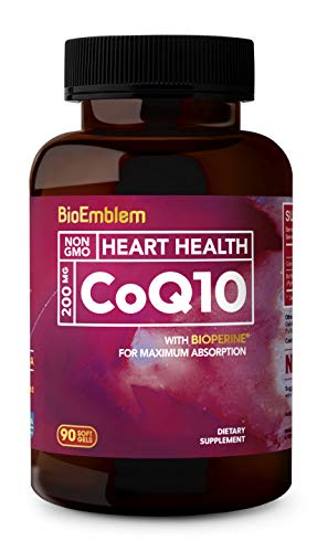 BioEmblem CoQ10 with BioPerine | Natural Form, Non-GMO | Superior Absorption | Coenzyme