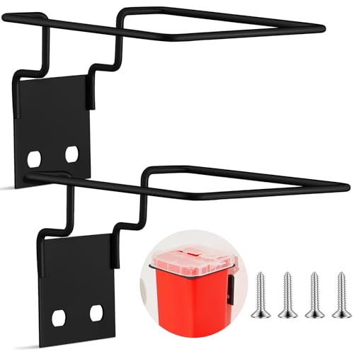 Teenyyou 2 Set Wall Mount Sharps Container Mounting Bracket for 1 Quart 8702 8702t 8721 Stackable Sharps Container Black