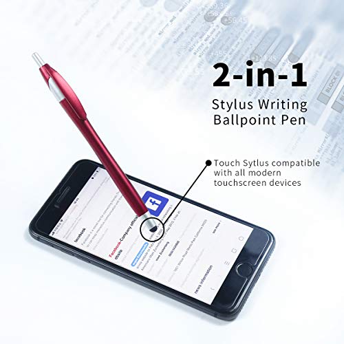 Ballpoint Pens Stylus Pens For Touch Screens Medium Point Black Ink Writing Pen 2 In 1 Office Pen With Stylus Tips For Iphone Ipad (5 Count) #TOP1