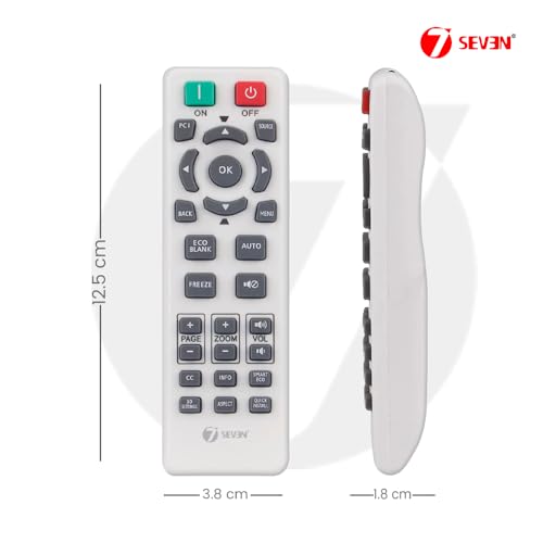 Image of 7SEVEN Compatible BenQ Projector Remote Original Suitable to RS7286 MW732 MX532 MX535 MX550 SP0532 Models - Kindly Match Key by Key Exactly to Replicate Genuine Remote Function