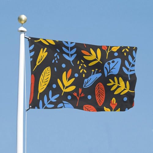 Bandera exterior de hojas azules con tejido resistente de 5 x 8 pies 4