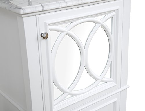 Olivia 24-Inch Bathroom Vanity (Carrara/White): Includes White Cabinet With Authentic Italian Carrara Marble Countertop And White Ceramic Sink #TOP5