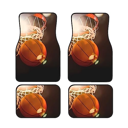 Tapis de sol de voiture de basket-ball lot de 4 pour avant et arrière
