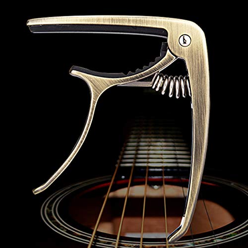 Miwayer High-End Guitar Capo, Precision Tuning Buzz-Free,For 6-String Acoustic Guitars,Electric Guitars,Ukulele,Mandolin,Banjo,Classical Guitar Accessories (Bronze) #TOP2